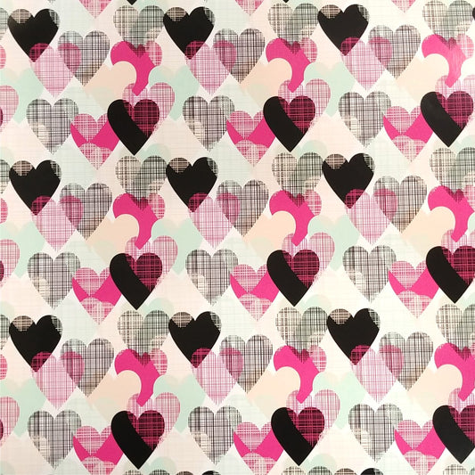 Specialty PSV Fashion Patterns-Colorful Hearts 12in x 15in Sheet (Permanent Adhesive Pattern Vinyl) CLEARANCE