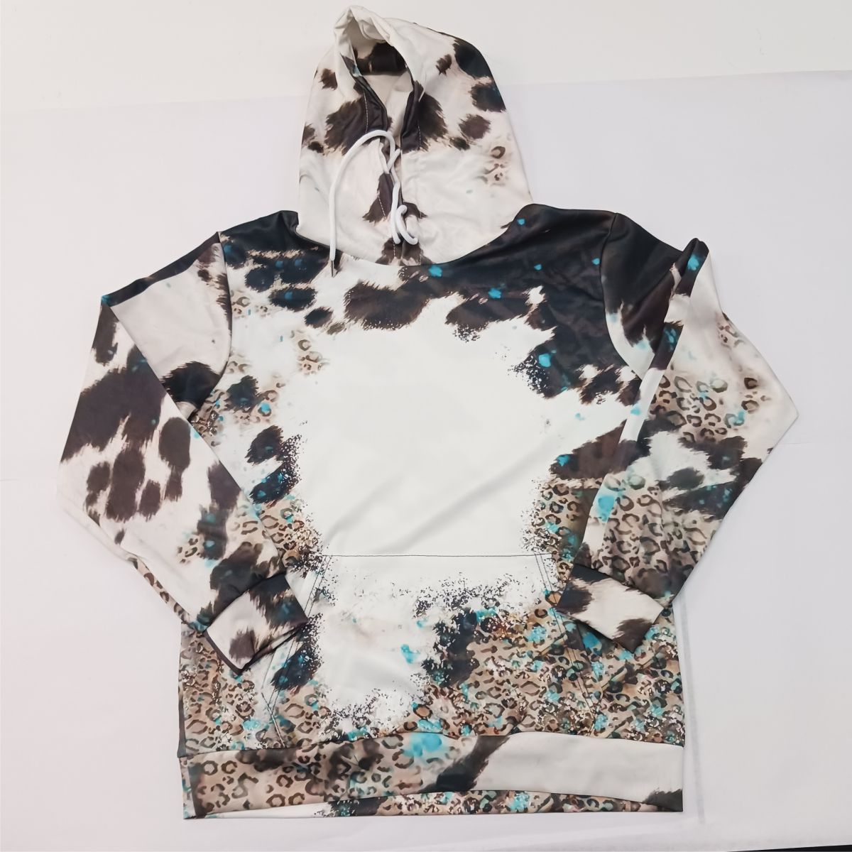 100% Polyester Sublimation Hoodie - Cow Leopard Pattern