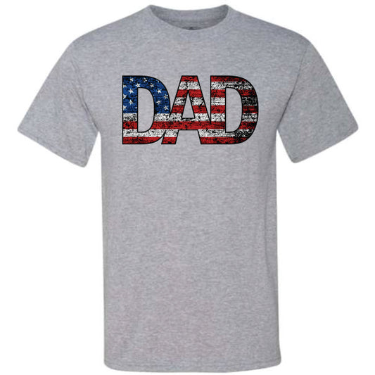 Dad Us Flag Distressed (CCS DTF Transfer Only)