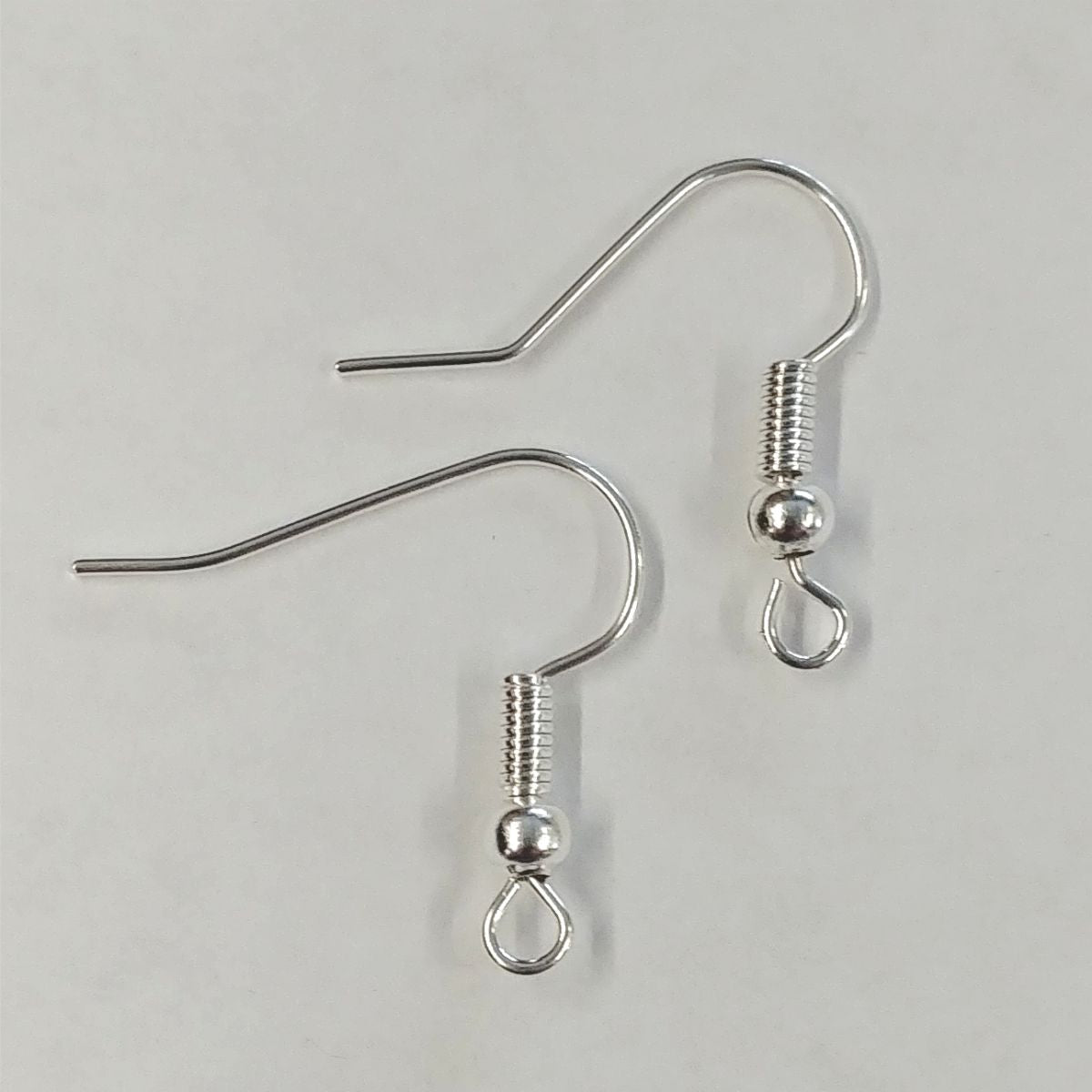 Stainless Steel Silver Tone Earrings Hooks Hypo-Allergenic (2 Earrings, 1 Pair) - CraftCutterSupply.com