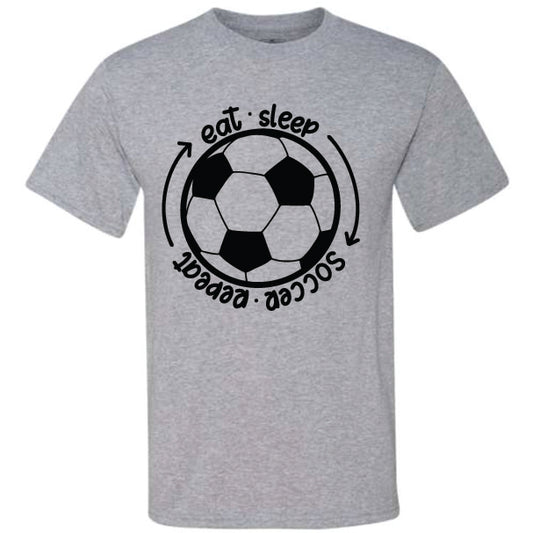 Eat Sleep Soccer Repeat 2 Black (CCS DTF Transfer Only)