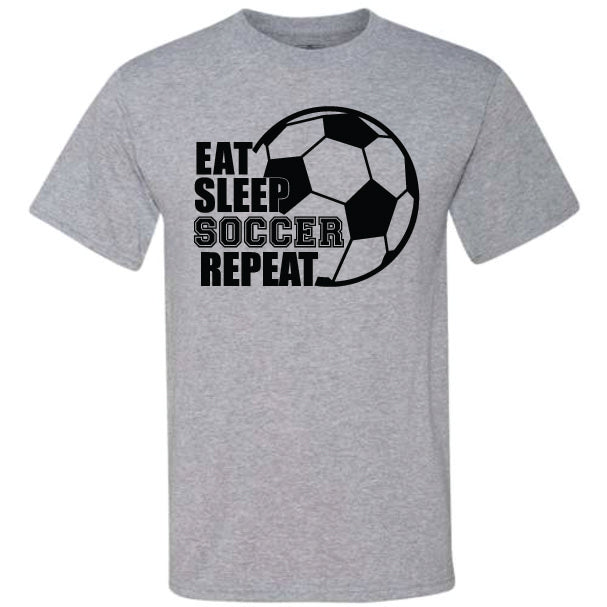 Eat Sleep Soccer Repeat Black (CCS DTF Transfer Only)