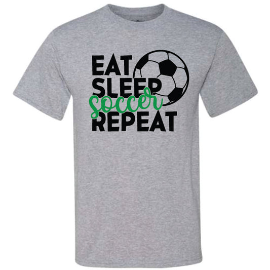 Eat Sleep Soccer Repeat Green (CCS DTF Transfer Only)