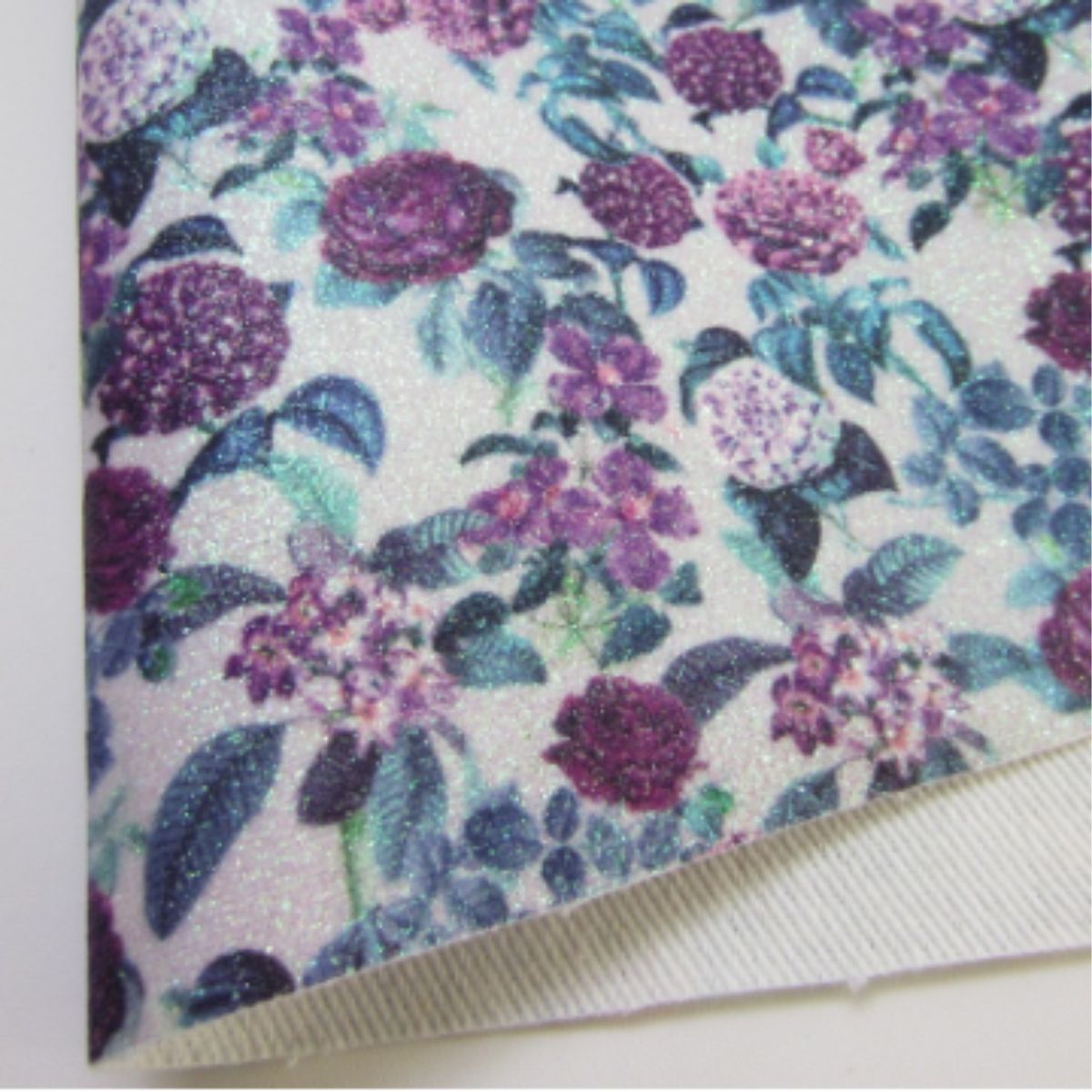 Flowers 2 Glitter Fabric Synthetic Faux PU Leather 11.75in x 12in Sheets - CraftCutterSupply.com