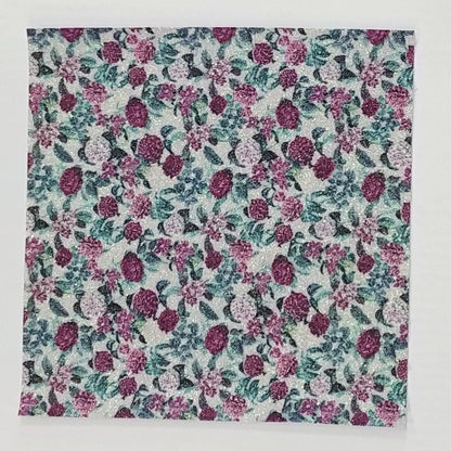 Flowers 2 Glitter Fabric Synthetic Faux PU Leather 11.75in x 12in Sheets - CraftCutterSupply.com