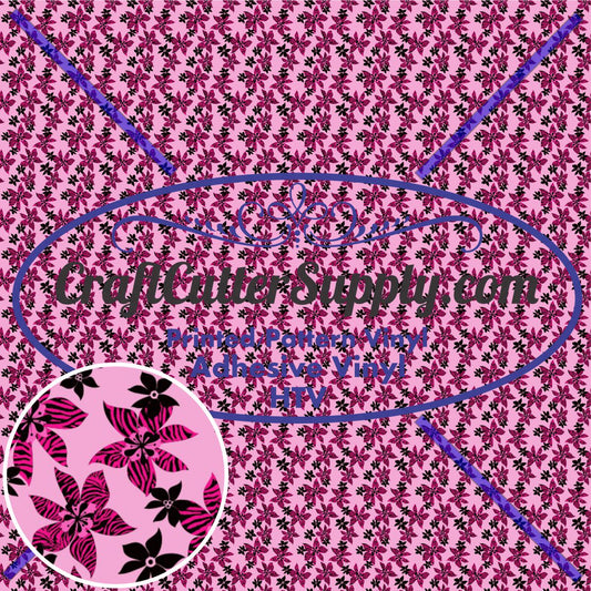 Flowers Pink And Black 12x12 - CraftCutterSupply.com