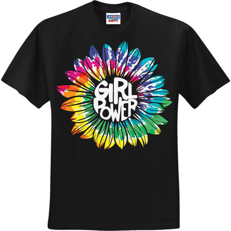 Girl Power Tie Dye Sunflower (CCS DTF Transfer Only)