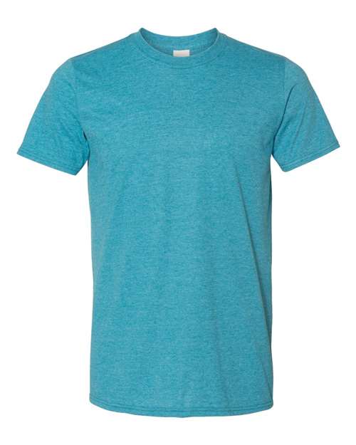 Adult - Gildan Softstyle T-Shirt 64000 Heather Galapagos Blue