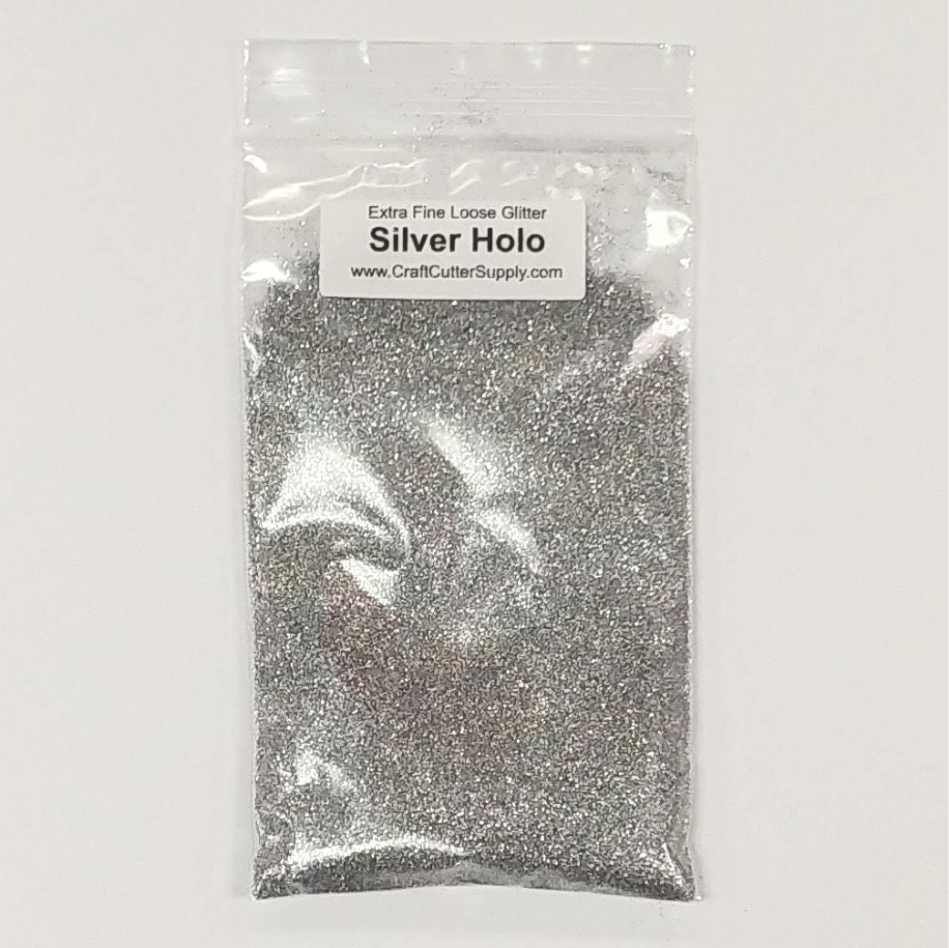 Extra Fine Loose Glitter 1oz Bag-Silver Holo