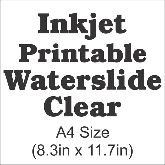 InkJet Waterslide Decal Paper-Clear-A4 Size-8.3in x 11.7in - CraftCutterSupply.com