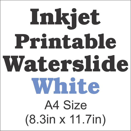 InkJet Waterslide Decal Paper-White-A4 Size-8.3in x 11.7in - CraftCutterSupply.com