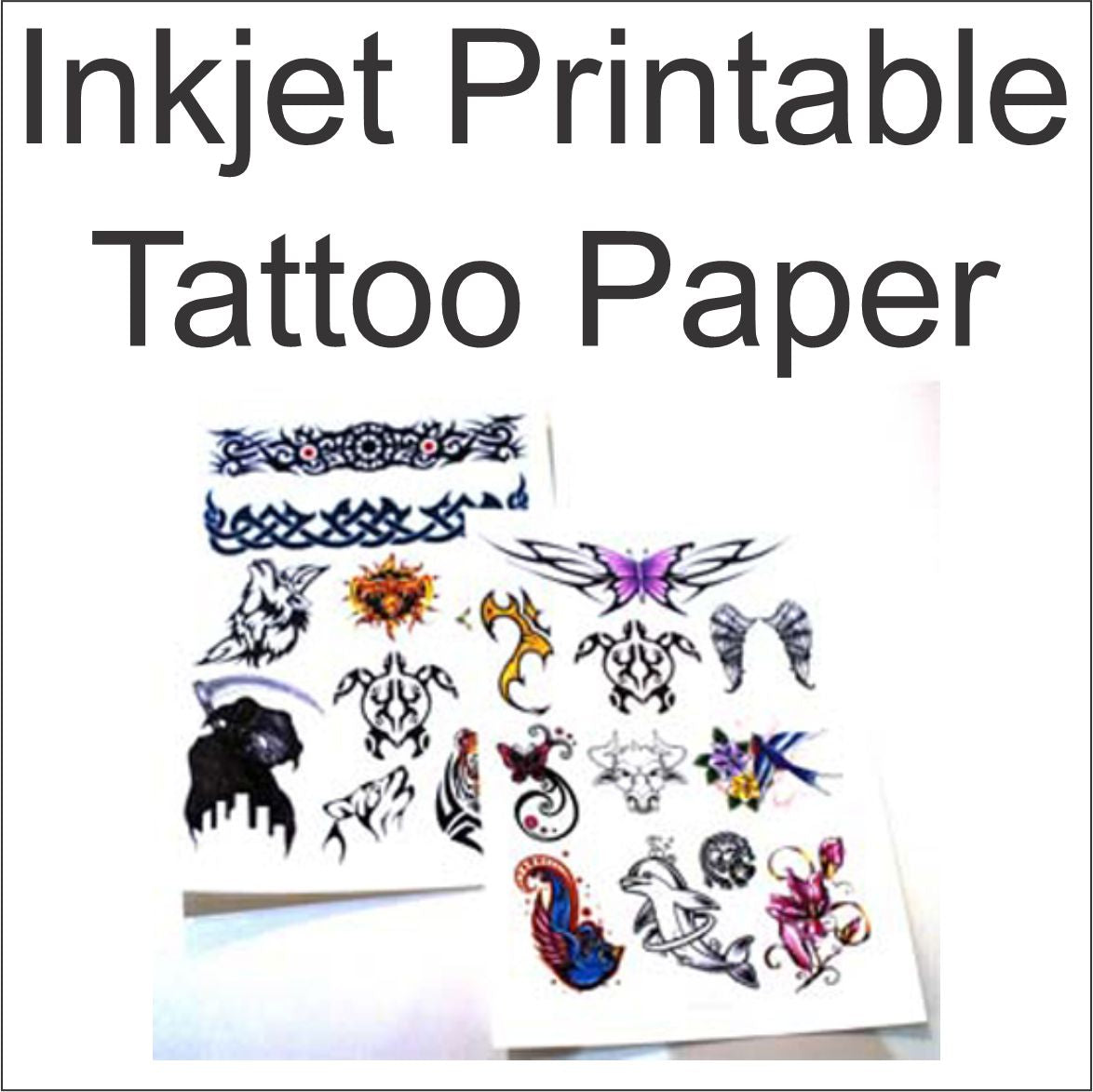 DIY INKJET Printable Temporary Tattoo Paper 5 Sh 8.5”x11” Pack, Long  Lasting