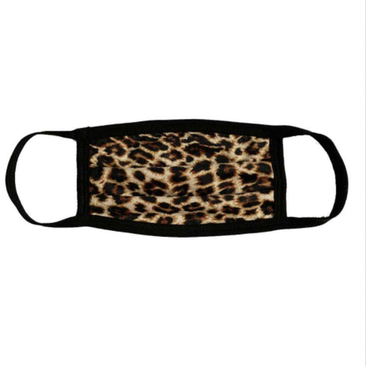 Face Mask USA Made Pleated-Leopard CLEARANCE