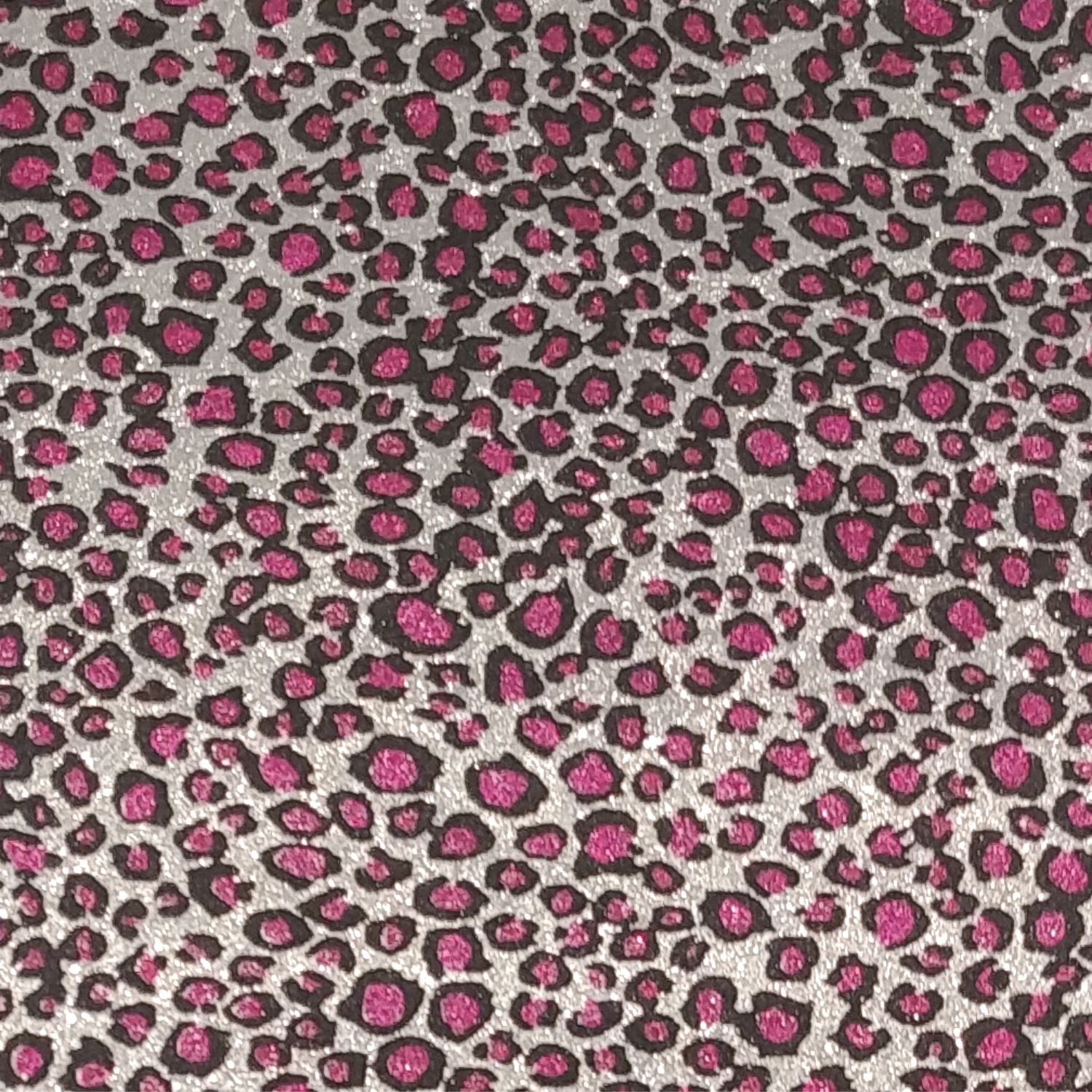 Glitter Leopard Silver Purple Fabric Synthetic Faux PU Leather 11.75in x 12in Sheets - CraftCutterSupply.com