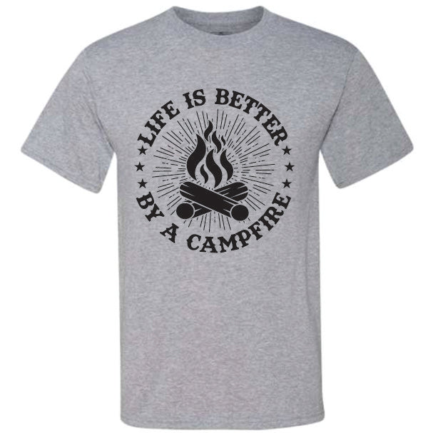 Life Is Better By The Campfire Round Black (CCS DTF Transfer Only)