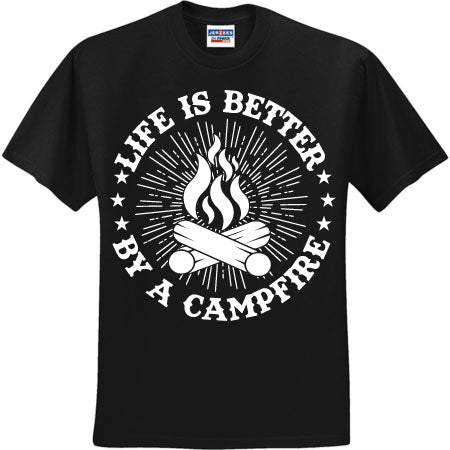 Life Is Better By The Campfire Round White (CCS DTF Transfer Only)