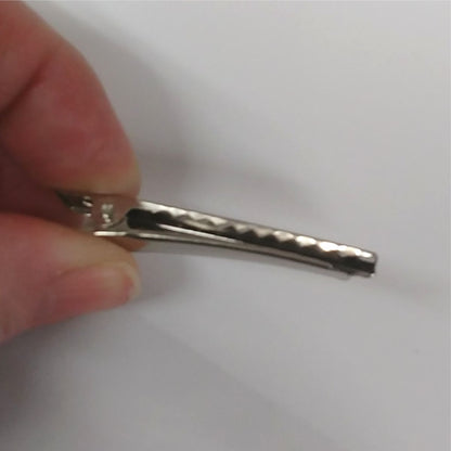 Small 4.5 cm Silver Flat Metal Single Prong Alligator Hair Clips - CraftCutterSupply.com