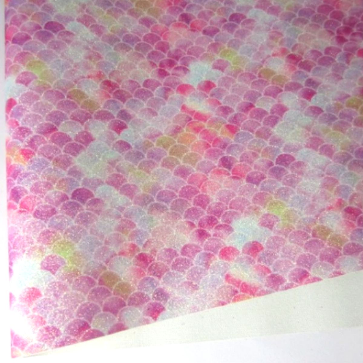 Rainbow Mermaid Scales 3 Glitter Fabric Synthetic Faux PU Leather 11.75in x 12in Sheets - CraftCutterSupply.com
