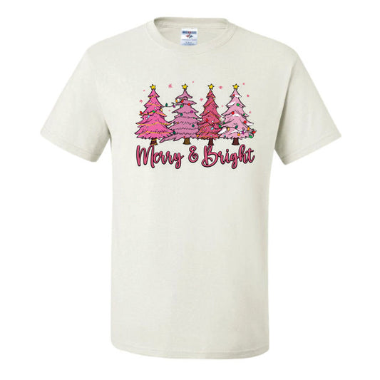Merry and Bright Pink Trees (CCS DTF Transfer Only)