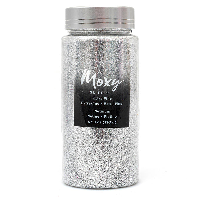 Moxy Extra Fine Glitter-Platinum 5oz Bottle - CraftCutterSupply.com