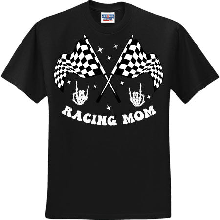 Racing Mom Skull Hands White (CCS DTF Transfer Only)