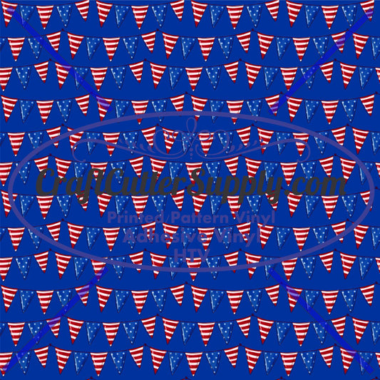 White Blue Flags Blue Background 12x12