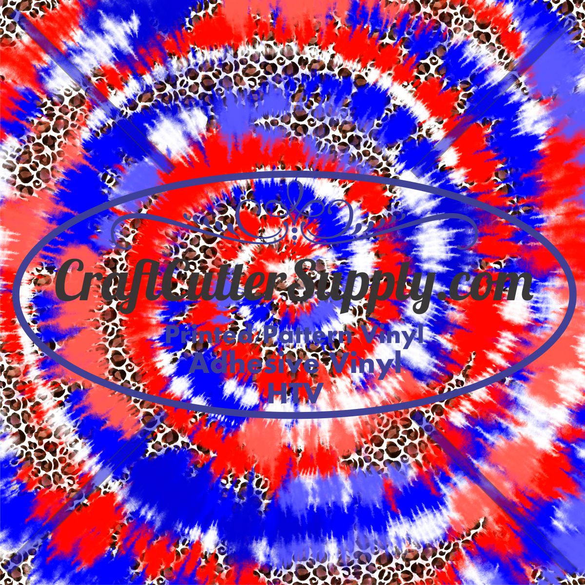 Red White Blue Tie Dye With Leopard 12x12
