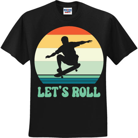 Retro Lets Roll Skateboarder (CCS DTF Transfer Only)