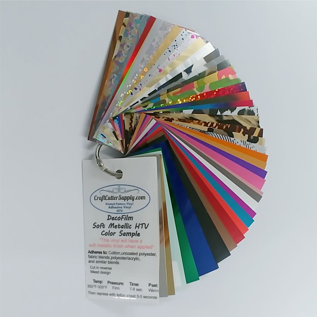 Decofilm® Soft Metallic HTV Color Sample Ring - CraftCutterSupply.com