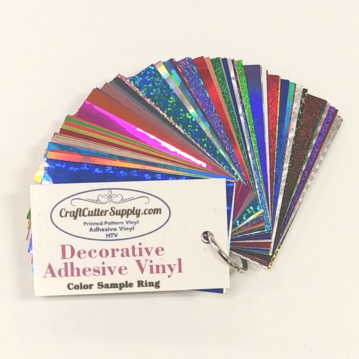 Decorative Adhesive Vinyl Sample Ring (Chrome, Rainbow, Holographic, etc)