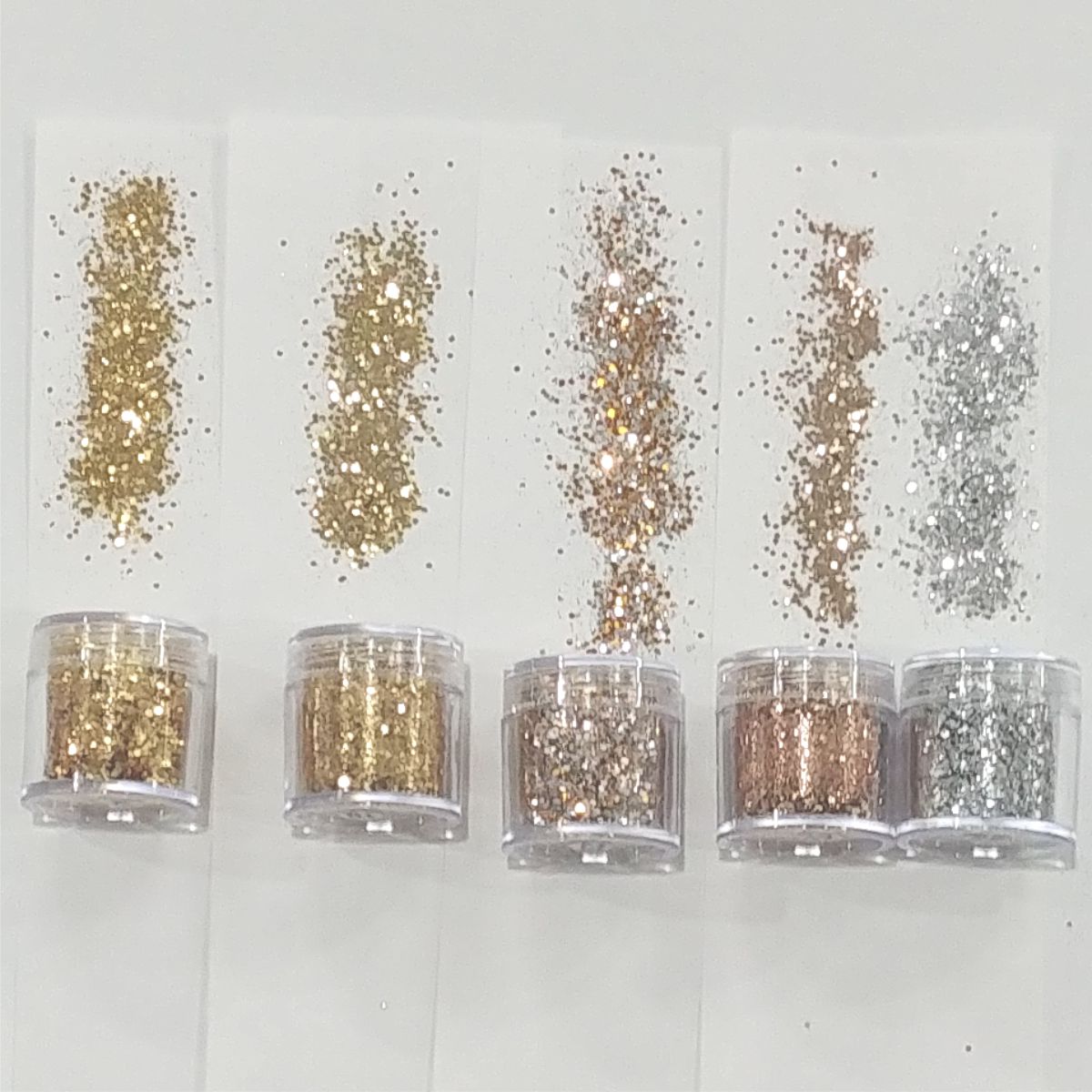 Loose Glitter Set 5 Golds/Silvers - CraftCutterSupply.com