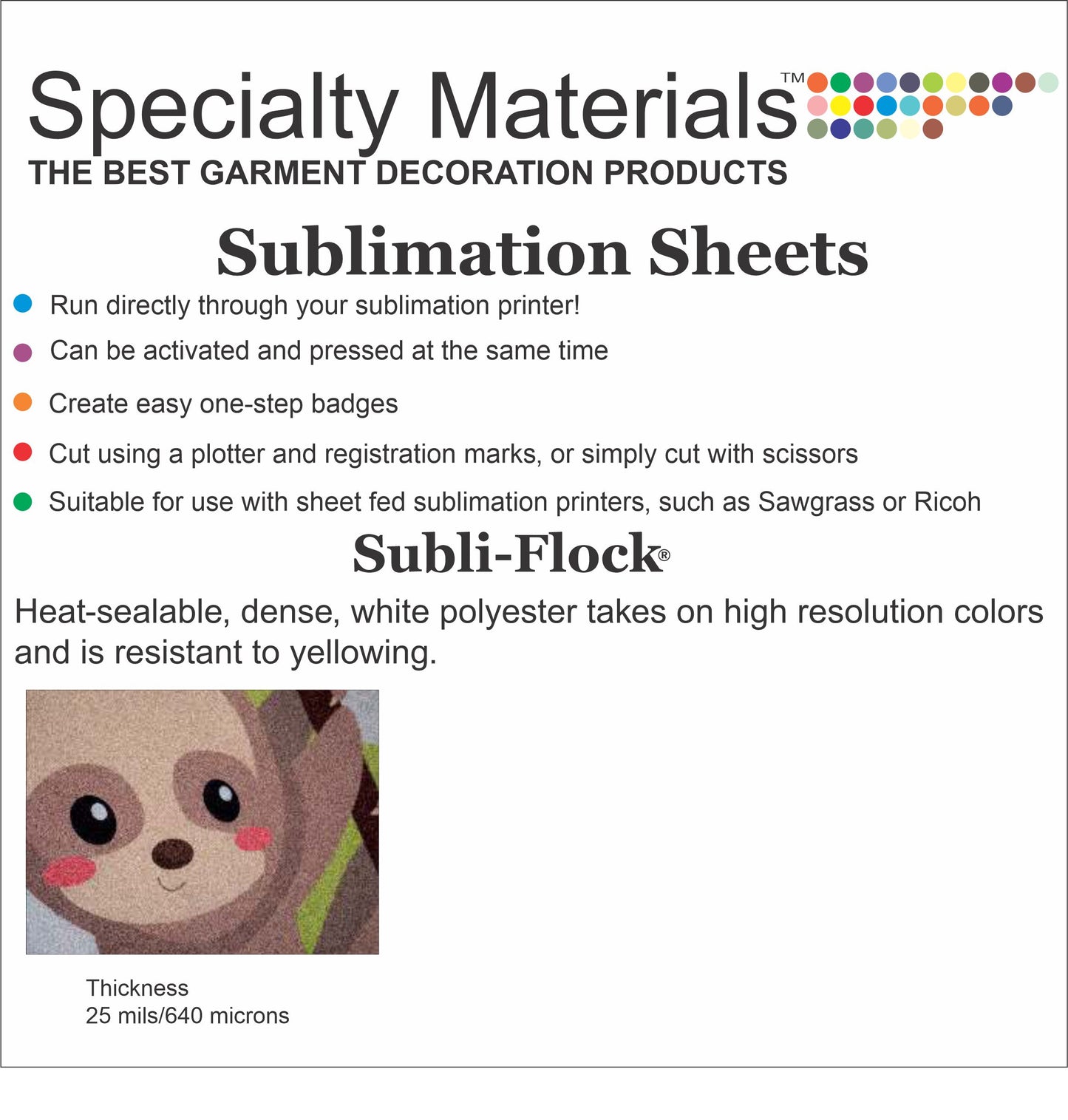 Subli-Flock 5 Pack (For A Sublimation Printer)
