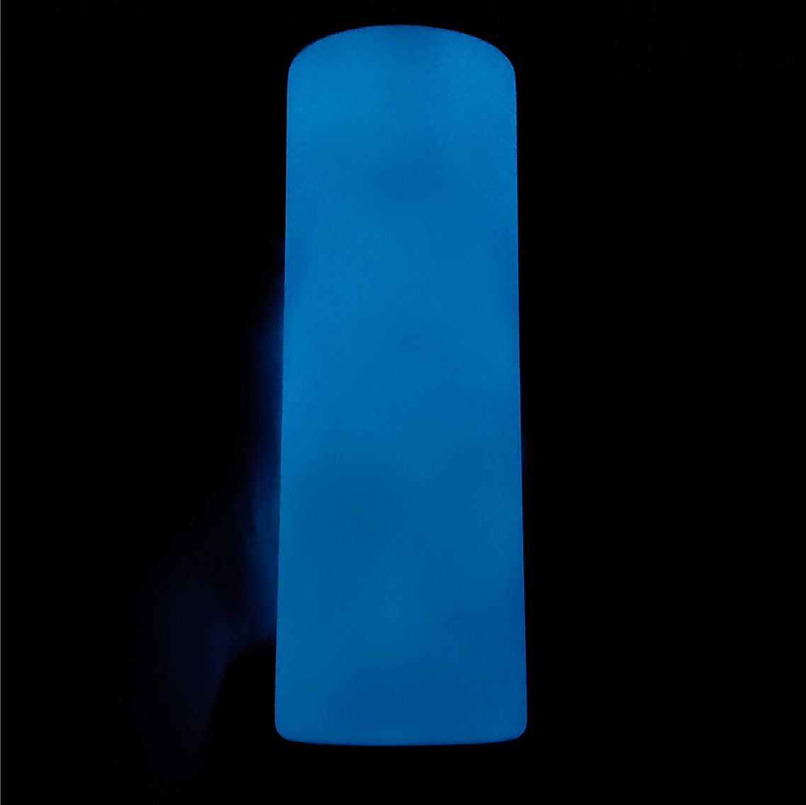 Glow In The Dark 20oz Skinny Straight Sublimation Tumbler - White Cup Glows Blue